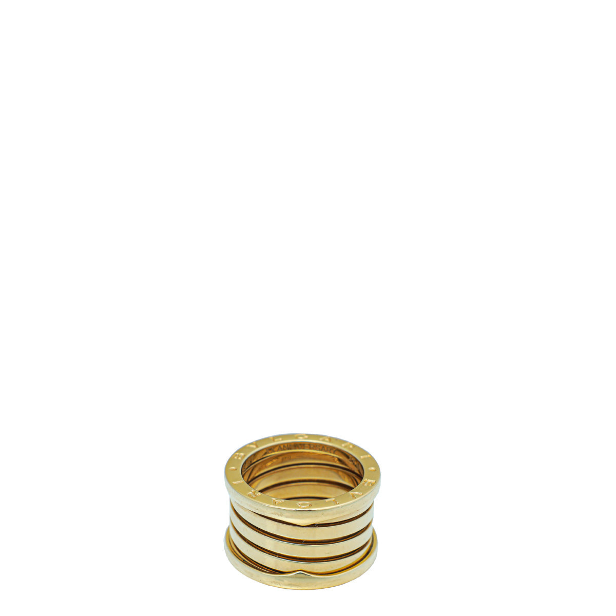 Bvlgari 18K Yellow Gold B.Zero1 XXth Anniversary 5 Band Ring 54