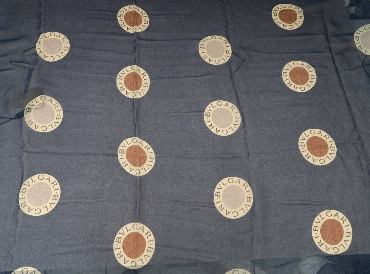 Bvlgari Navy Blue Printed Silk Scarf