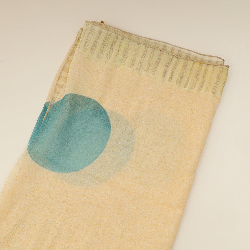 Bvlgari Light Yellow Printed Silk Scarf