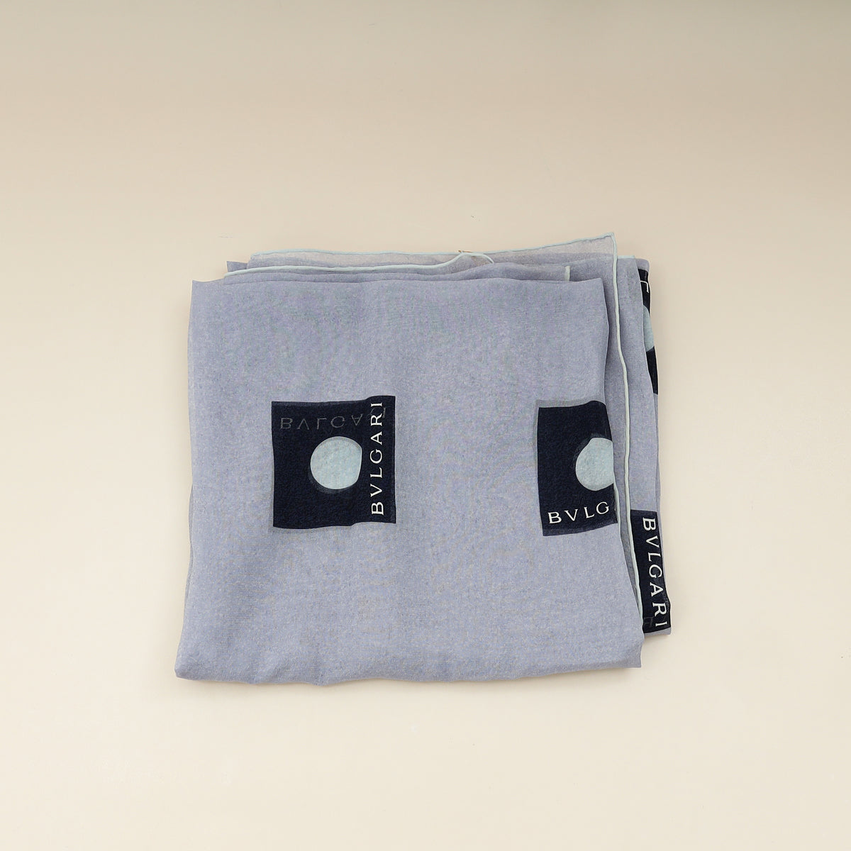 Bvlgari Blue Printed Silk Scarf
