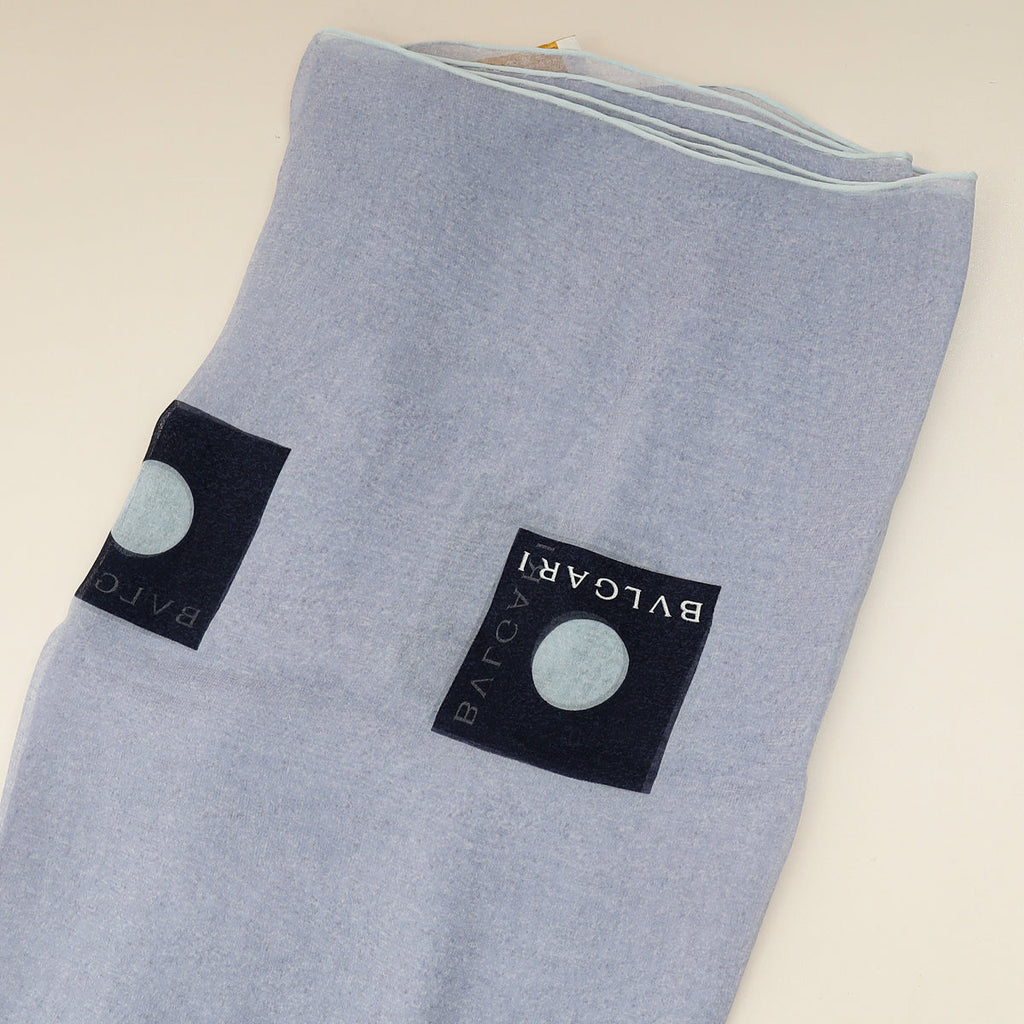 Bvlgari Blue Printed Silk Scarf