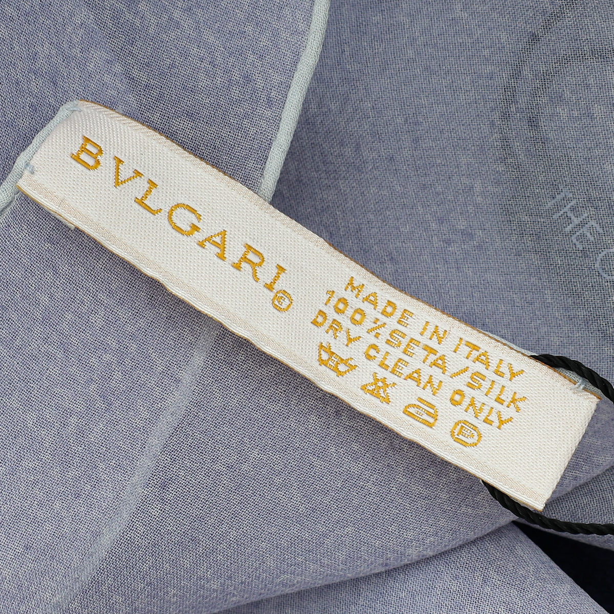 Bvlgari Blue Printed Silk Scarf