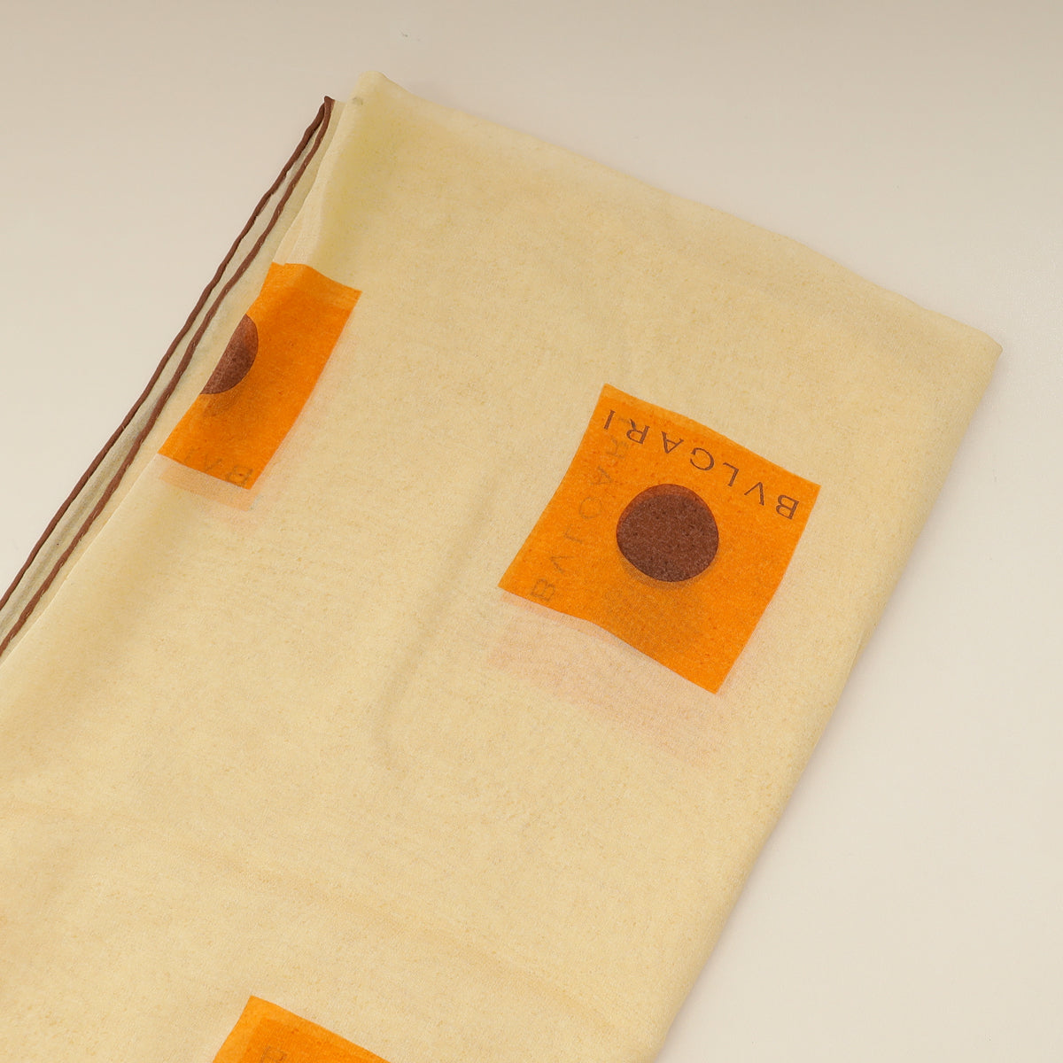 Bvlgari Yellow Printed Silk Scarf