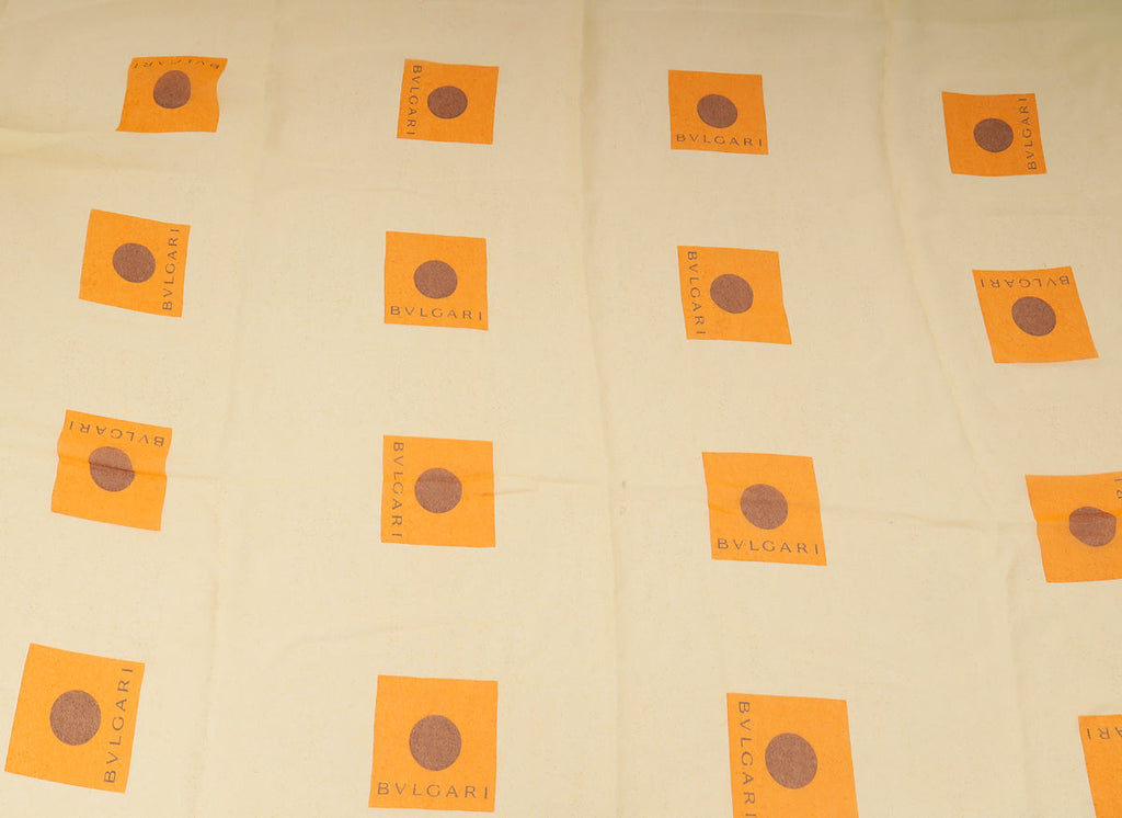 Bvlgari Yellow Printed Silk Scarf