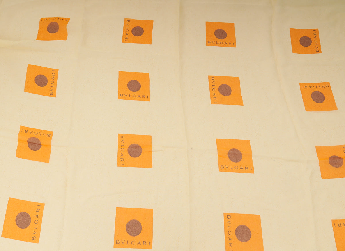 Bvlgari Yellow Printed Silk Scarf