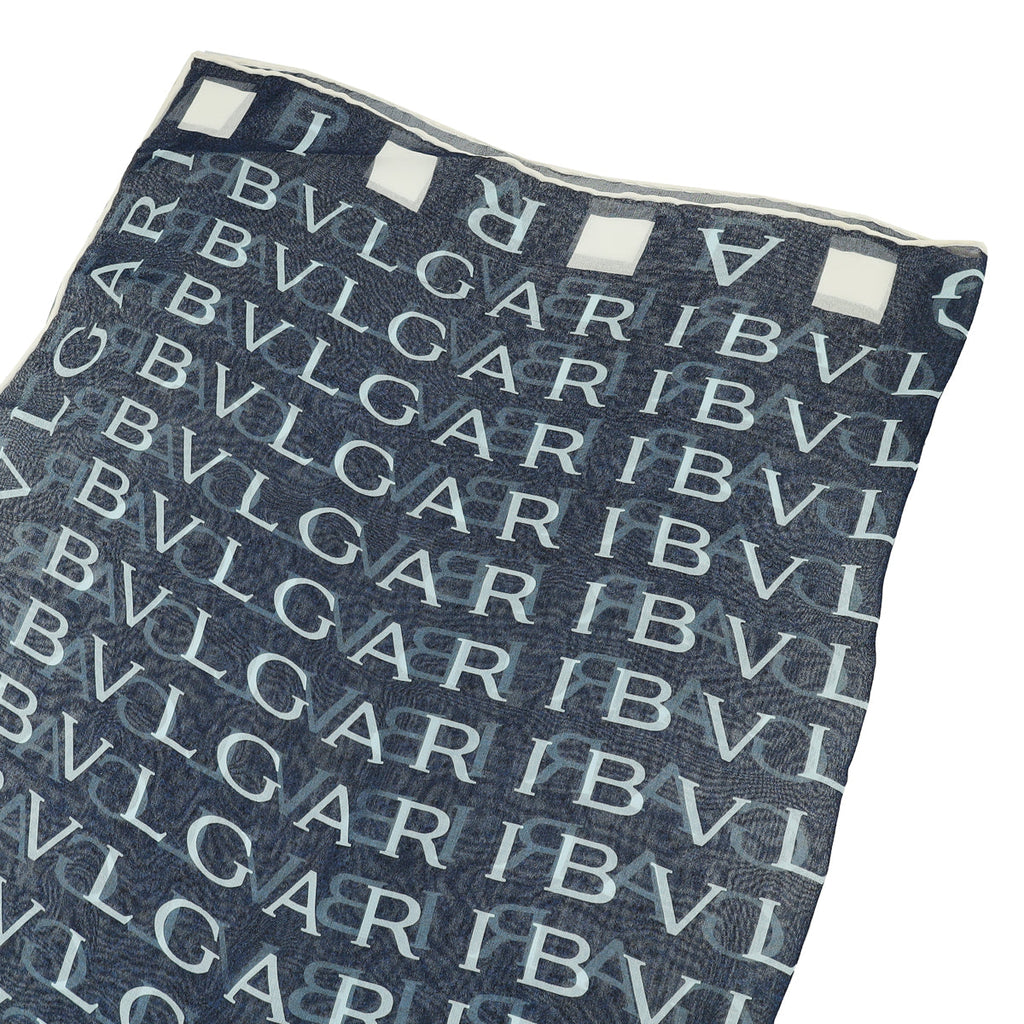 Bvlgari Bicolor Logo Silk Scarf