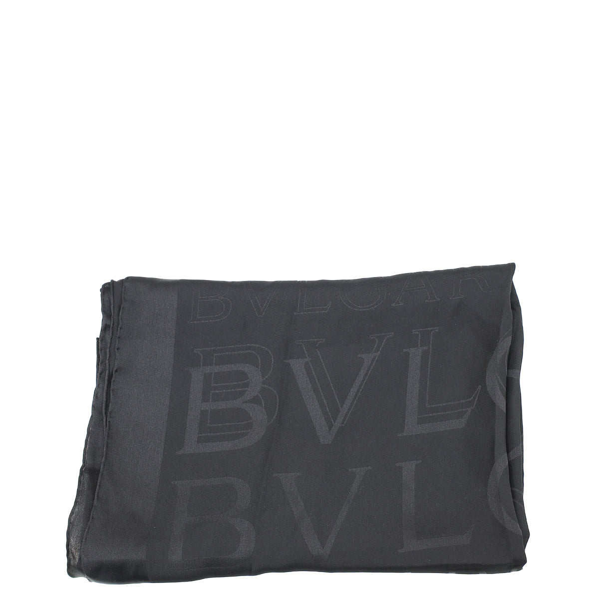 Bvlgari Black Logo Silk Scarf