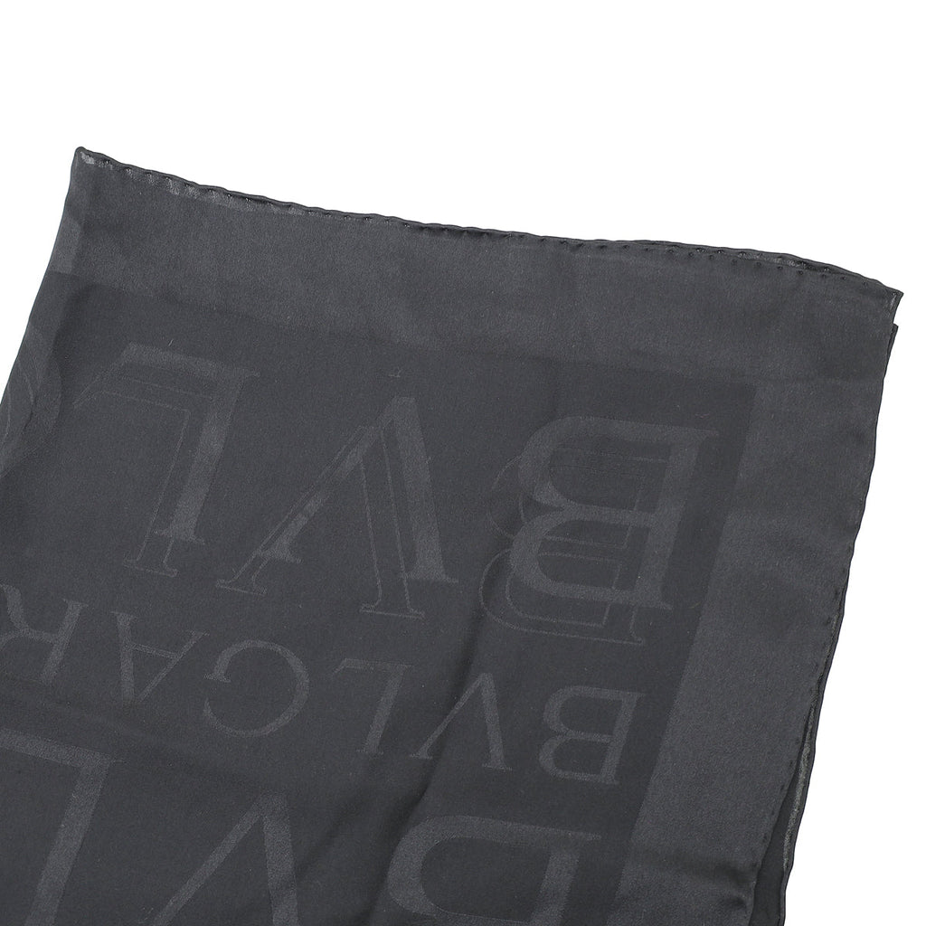Bvlgari Black Logo Silk Scarf
