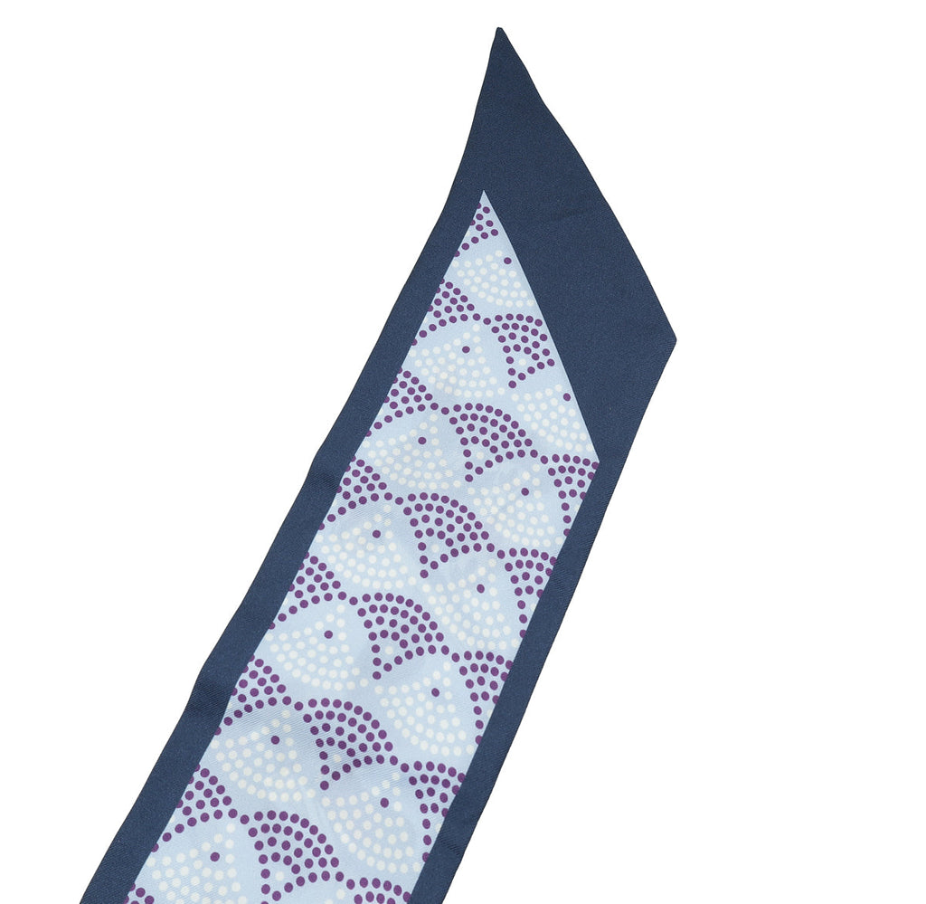 Bvlgari Multicolor Blue Serpenti Tie Me Signature Shelleys Silk Neck Scarf Twilly