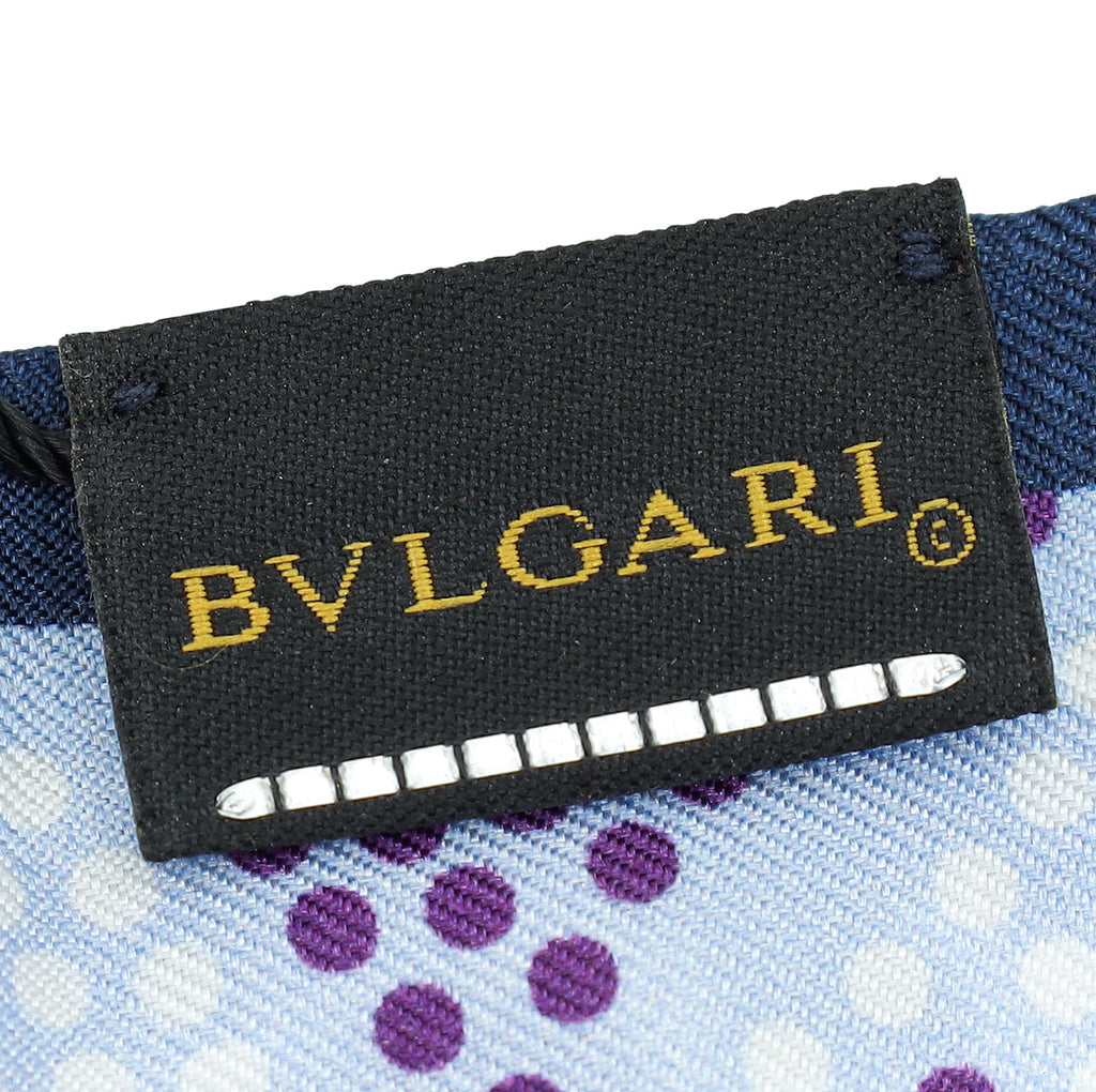 Bvlgari Multicolor Blue Serpenti Tie Me Signature Shelleys Silk Neck Scarf Twilly