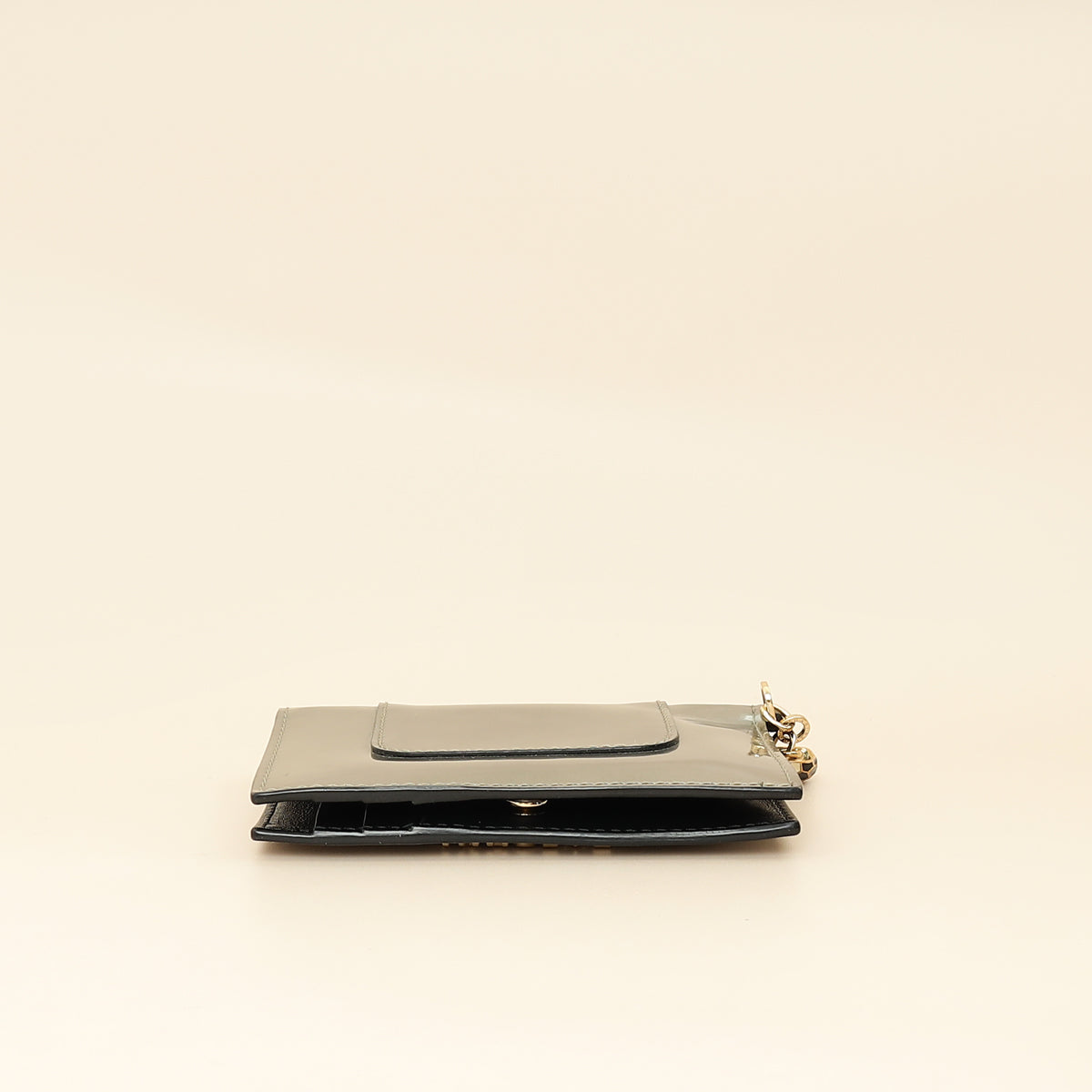 Bvlgari Metallic Grey Serpenti Forever Folded Card Holder