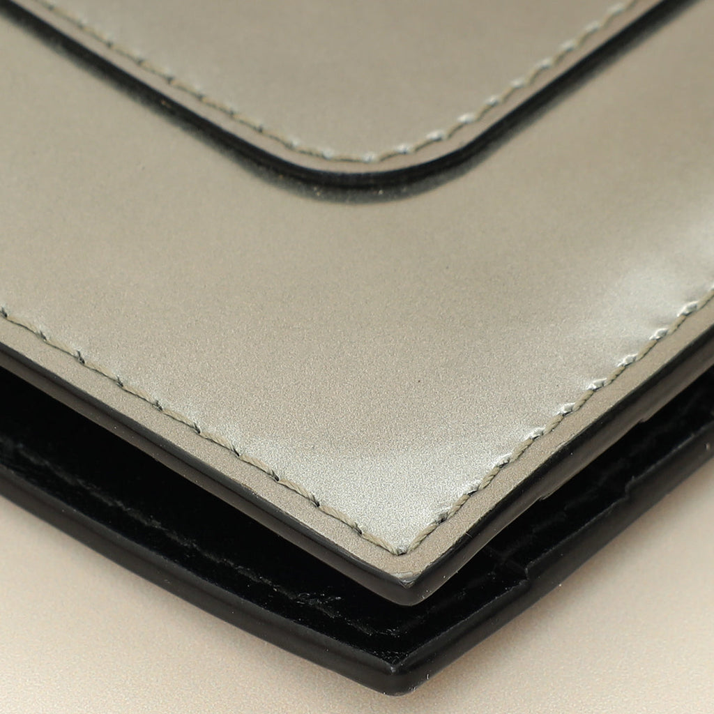 Bvlgari Metallic Grey Serpenti Forever Folded Card Holder