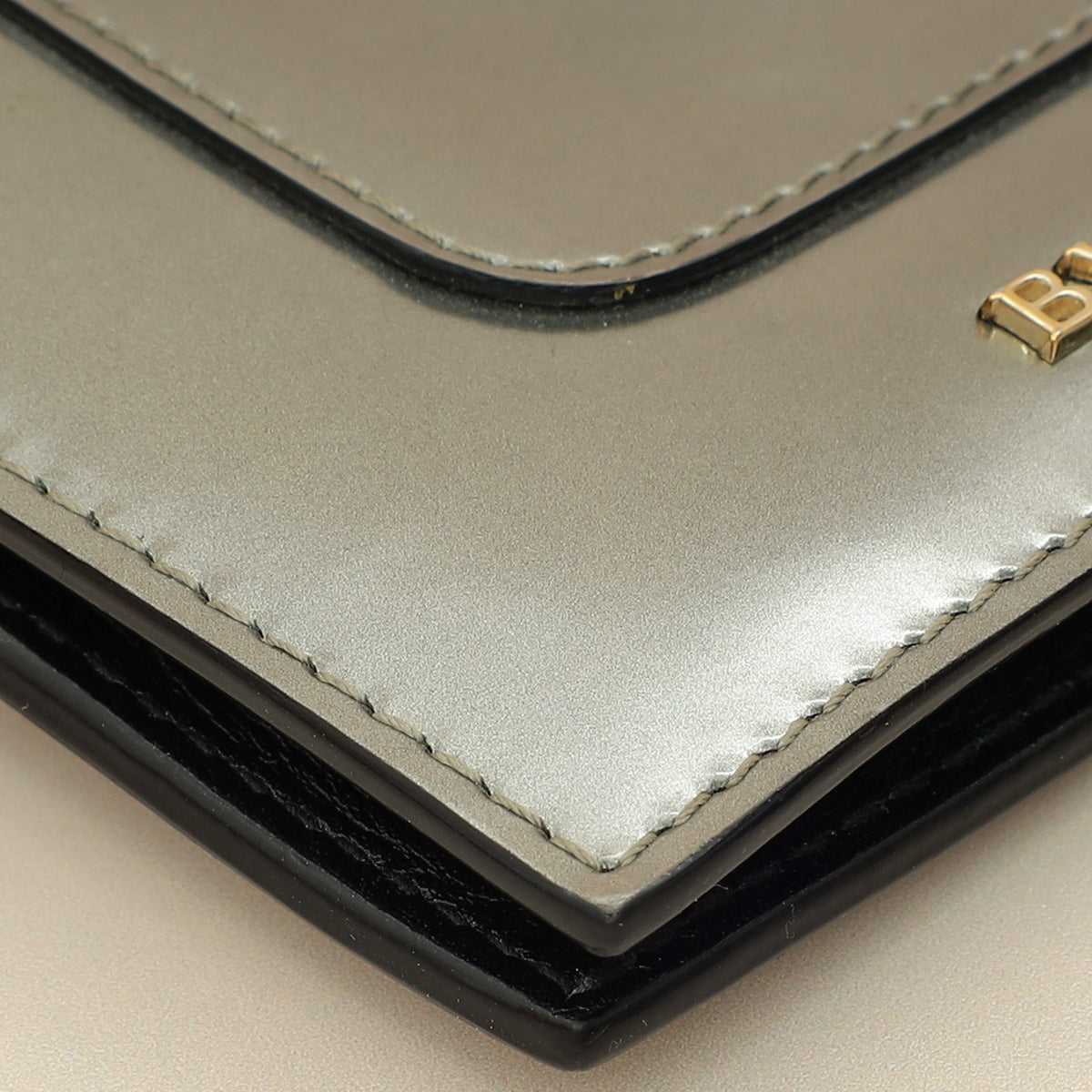 Bvlgari Metallic Grey Serpenti Forever Folded Card Holder