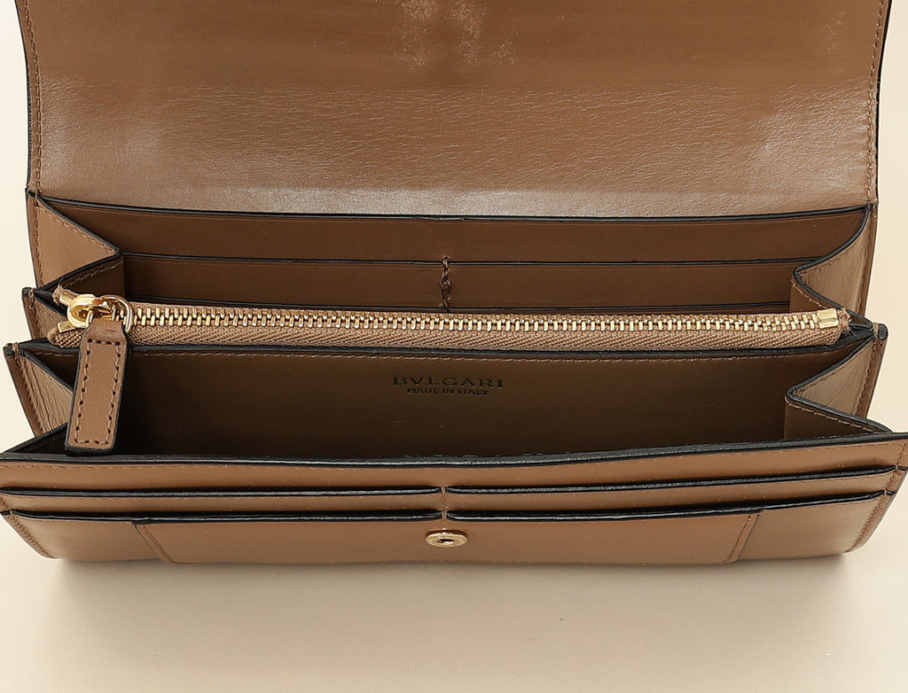Bvlgari Brown Serpenti Forever Flap Long Wallet