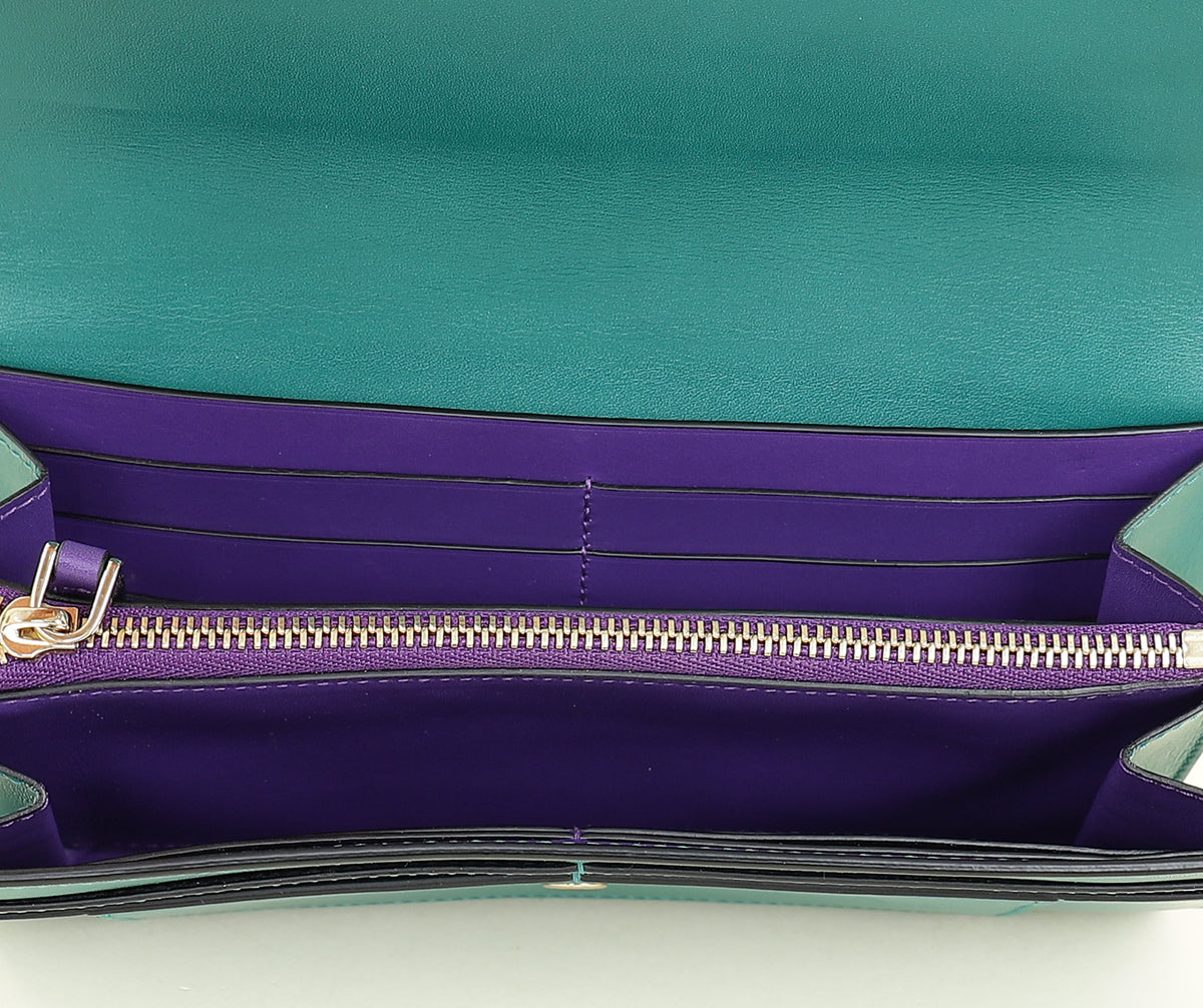 Bvlgari Emerald Green Serpenti Forever Continental Large Wallet