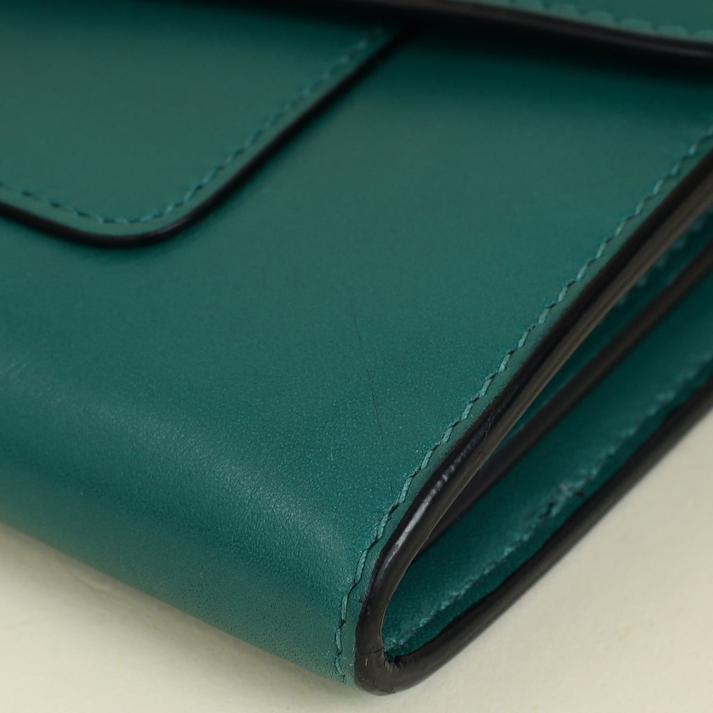 Bvlgari Emerald Green Serpenti Forever Continental Large Wallet