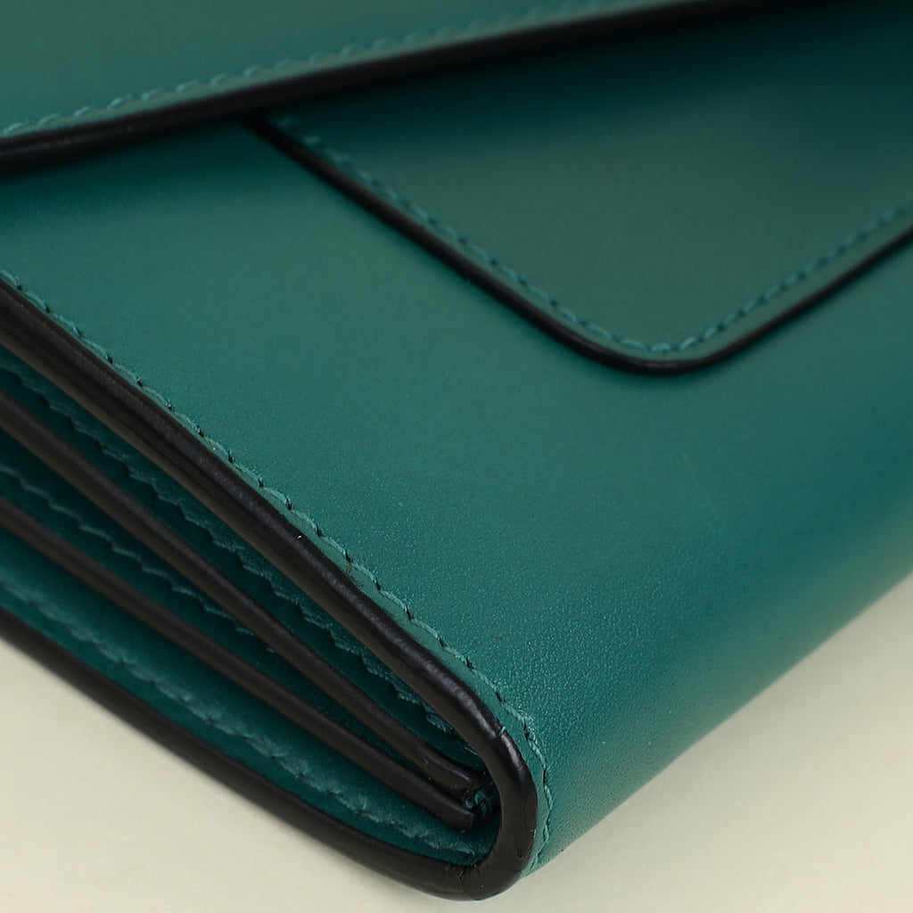 Bvlgari Emerald Green Serpenti Forever Continental Large Wallet