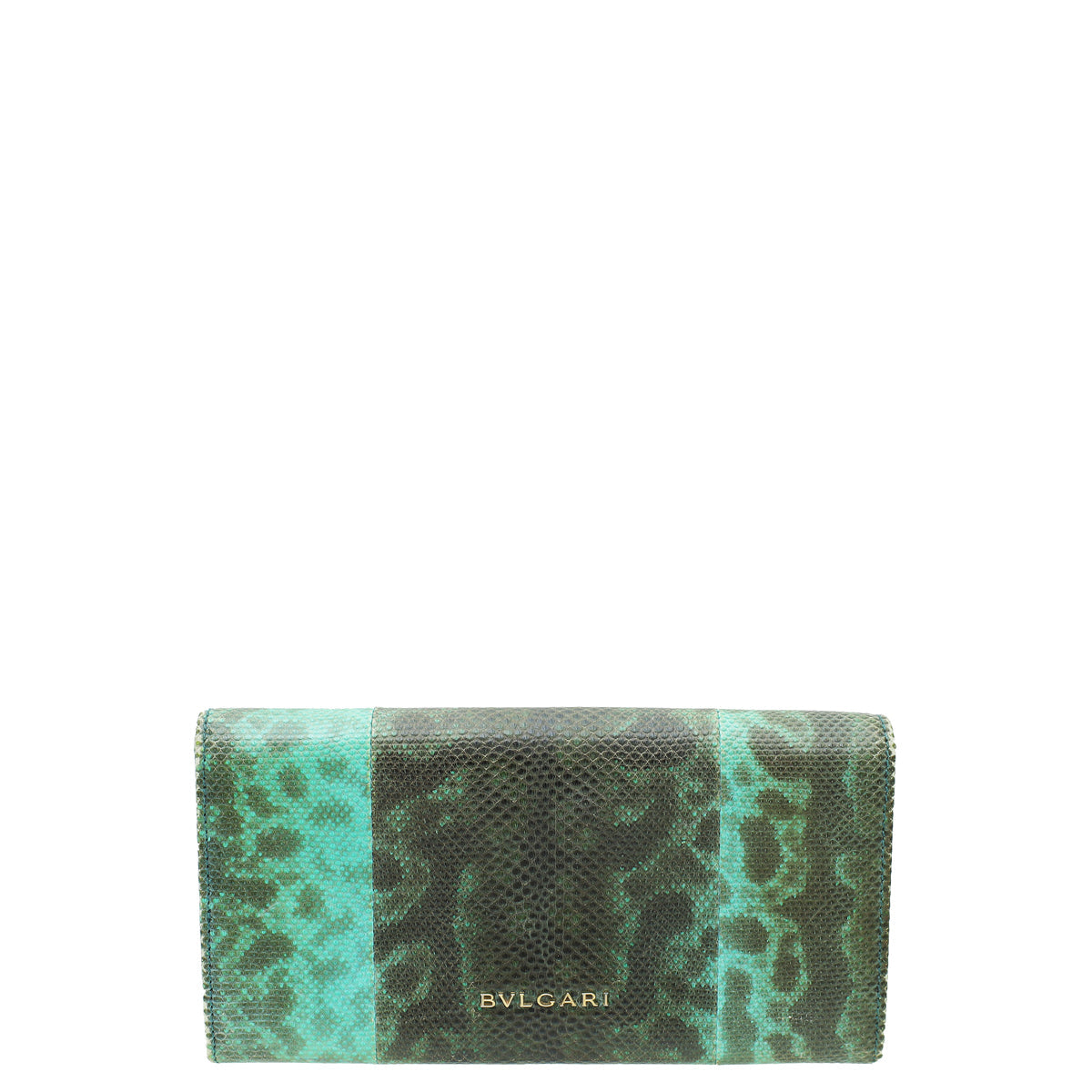 Bvlgari Green Karung Serpenti Flap Wallet