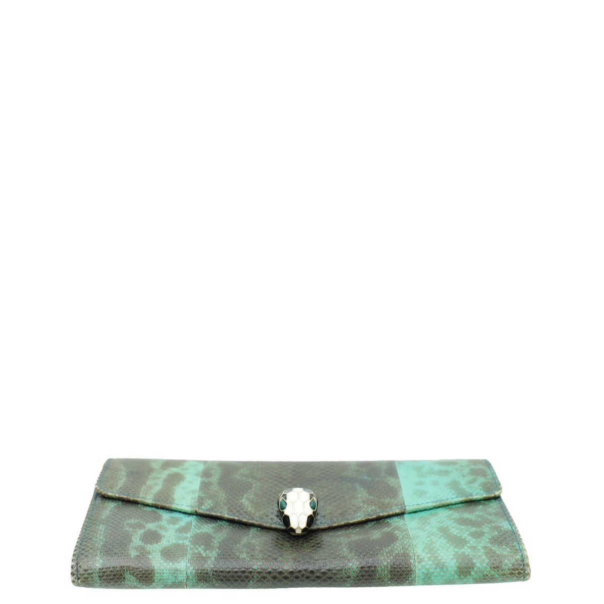 Bvlgari Green Karung Serpenti Flap Wallet
