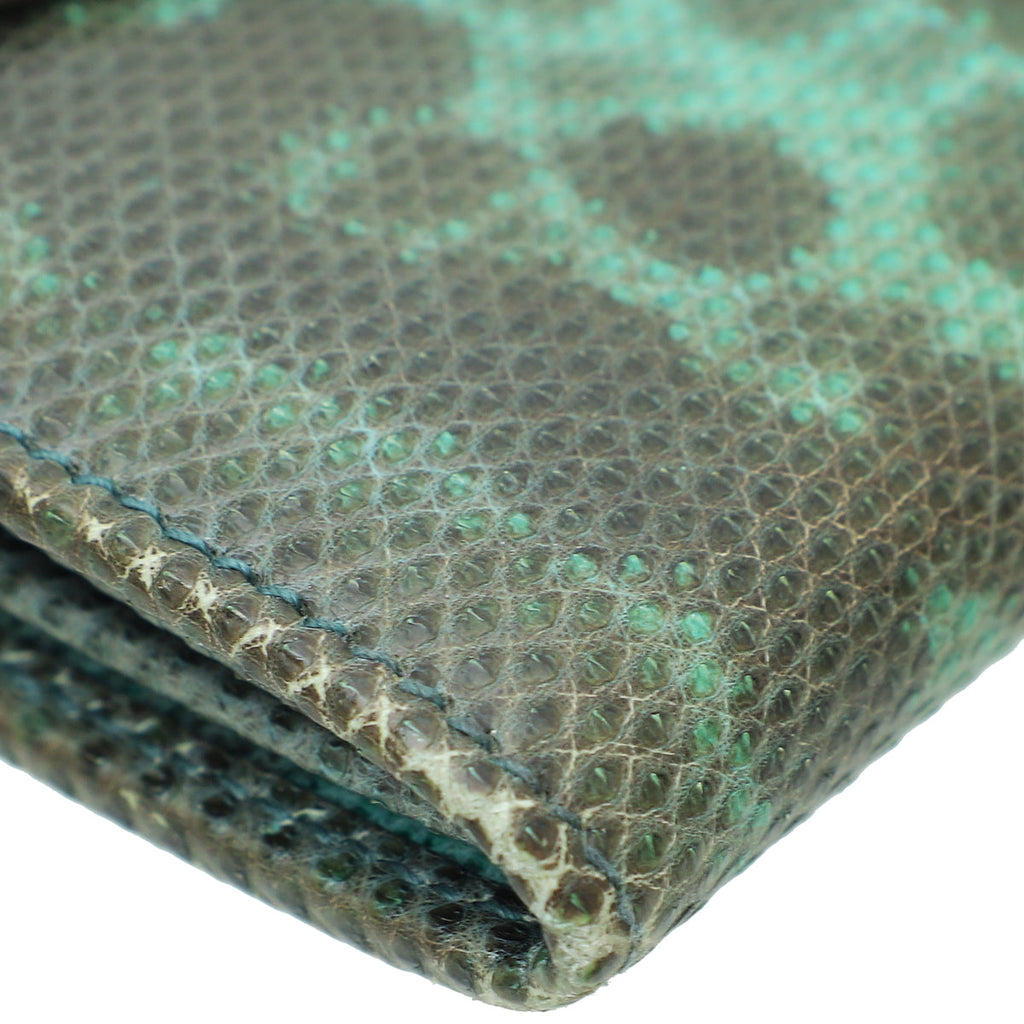 Bvlgari Green Karung Serpenti Flap Wallet
