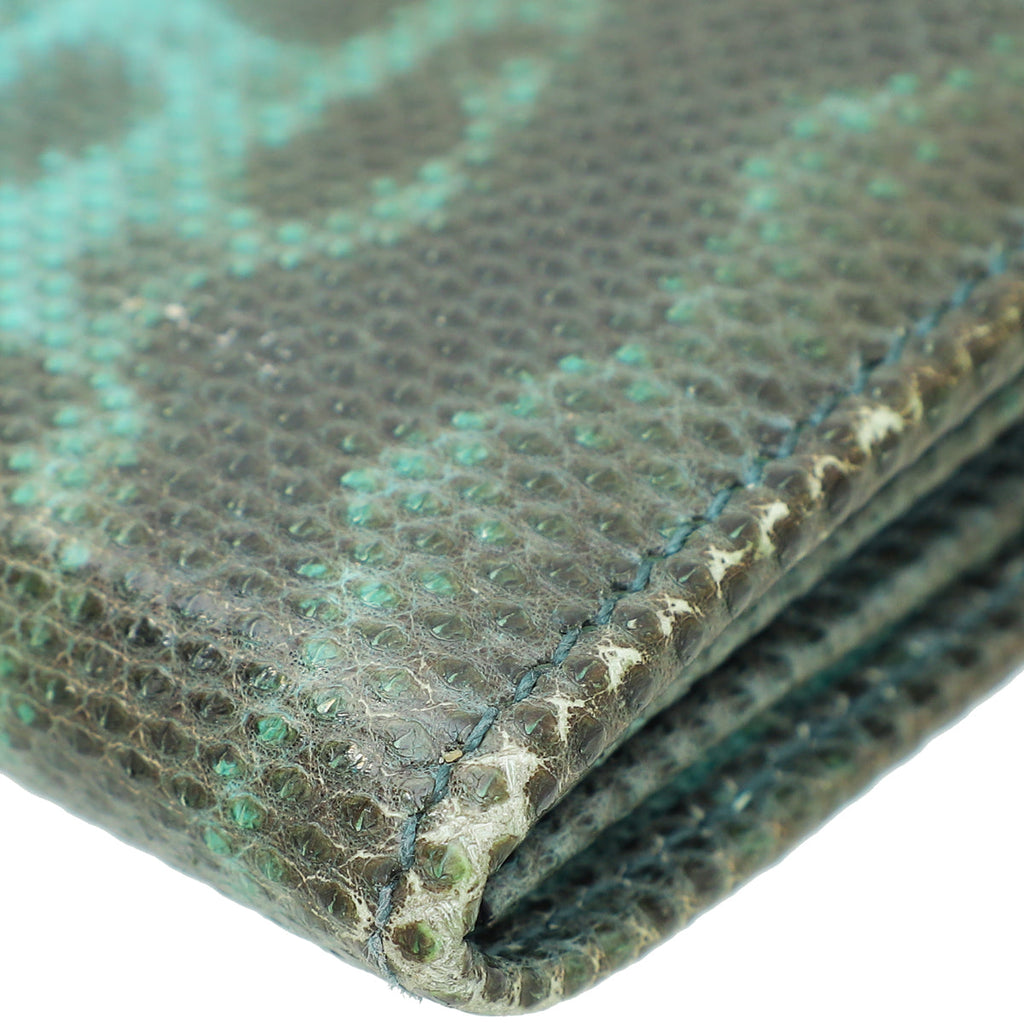 Bvlgari Green Karung Serpenti Flap Wallet