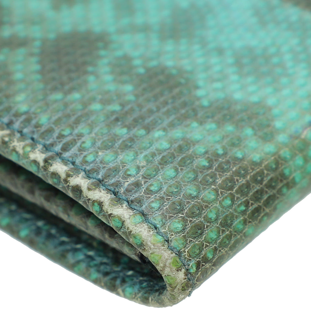 Bvlgari Green Karung Serpenti Flap Wallet