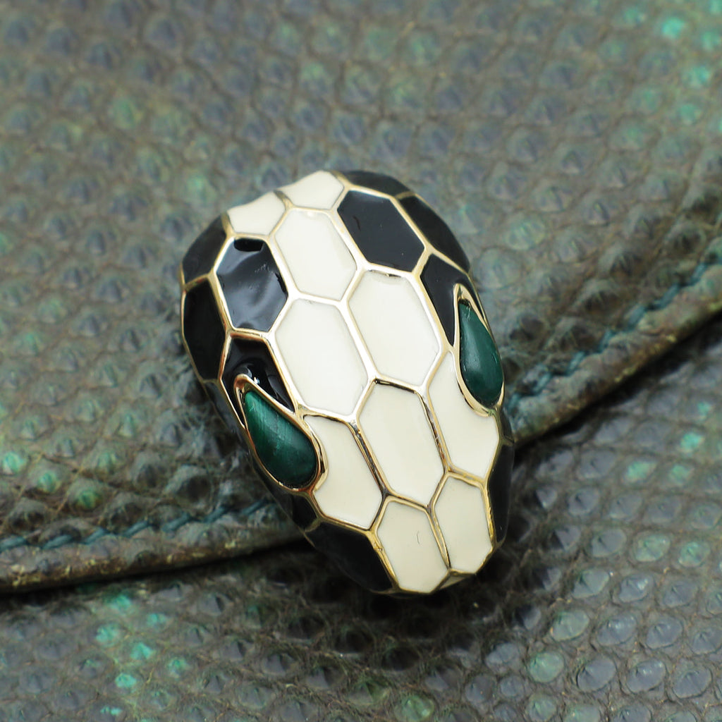 Bvlgari Green Karung Serpenti Flap Wallet