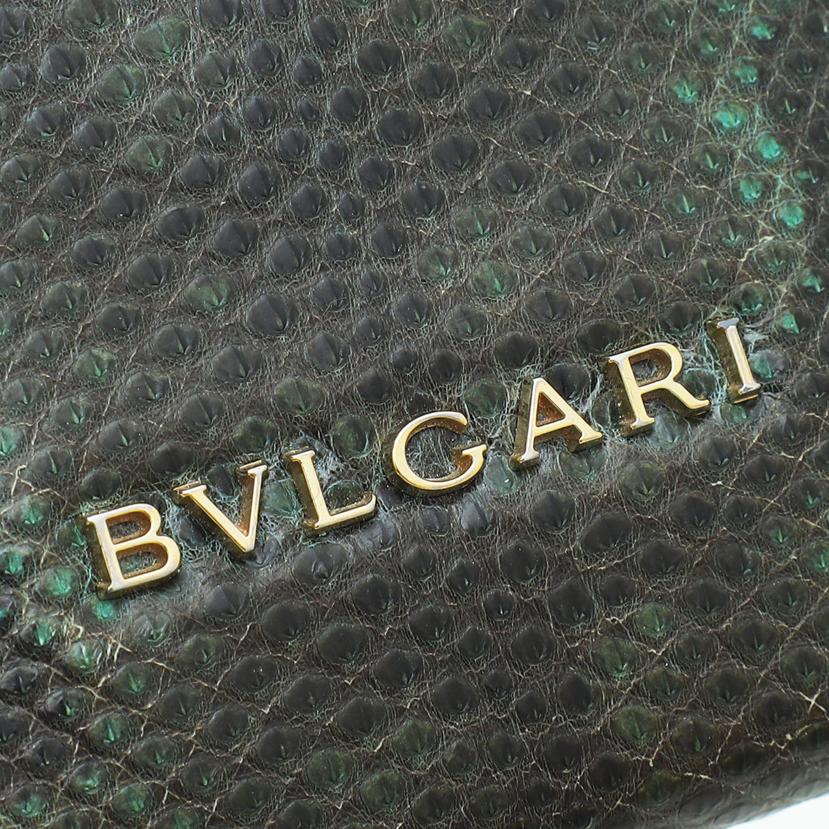 Bvlgari Green Karung Serpenti Flap Wallet