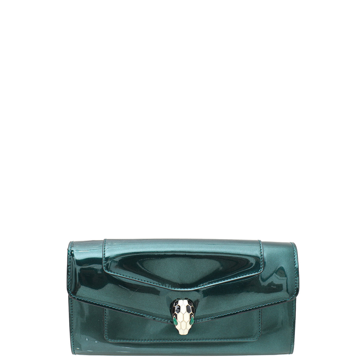 Bvlgari Emerald Green Serpenti Forever Continental Wallet