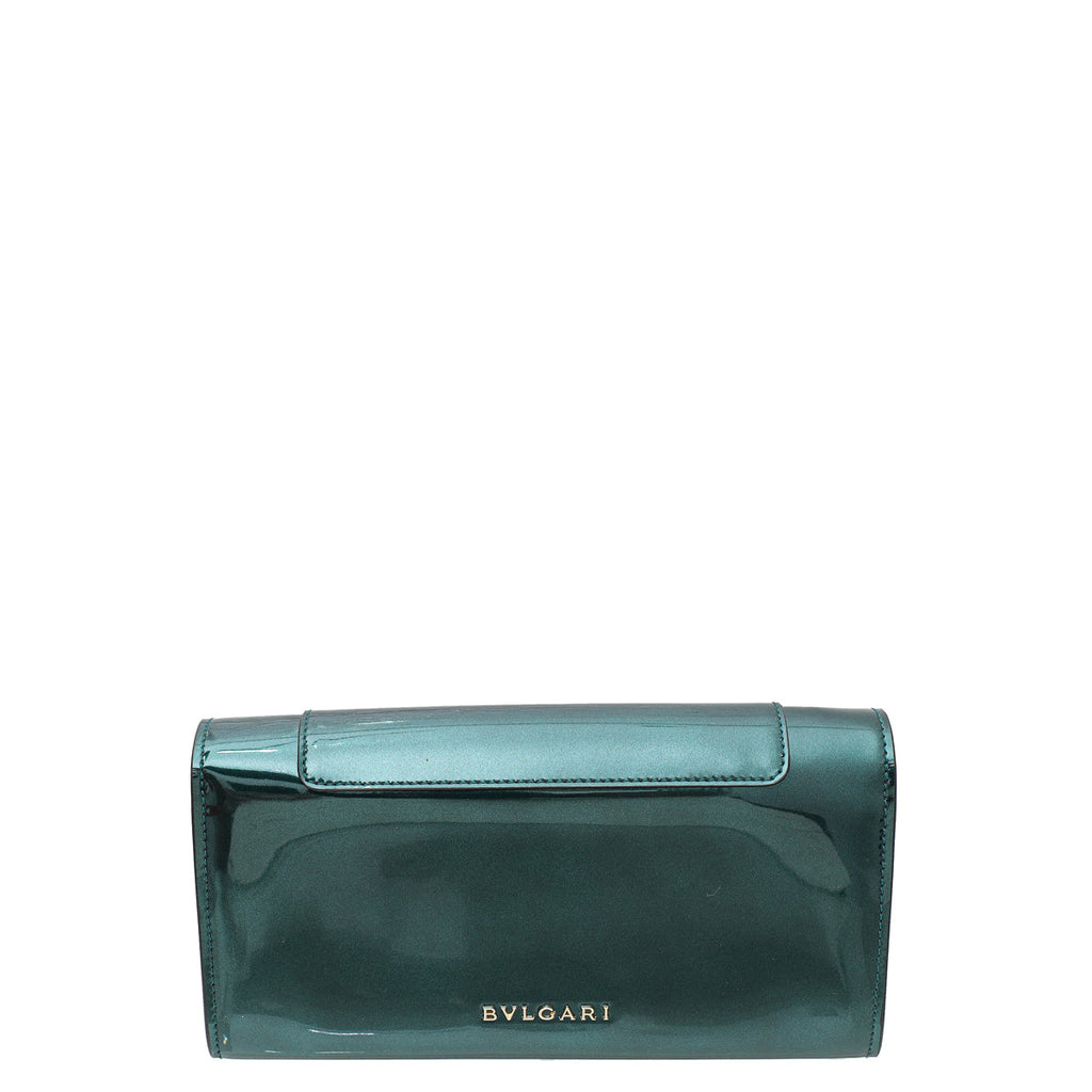 Bvlgari Emerald Green Serpenti Forever Continental Wallet