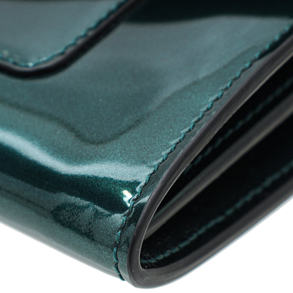 Bvlgari Emerald Green Serpenti Forever Continental Wallet