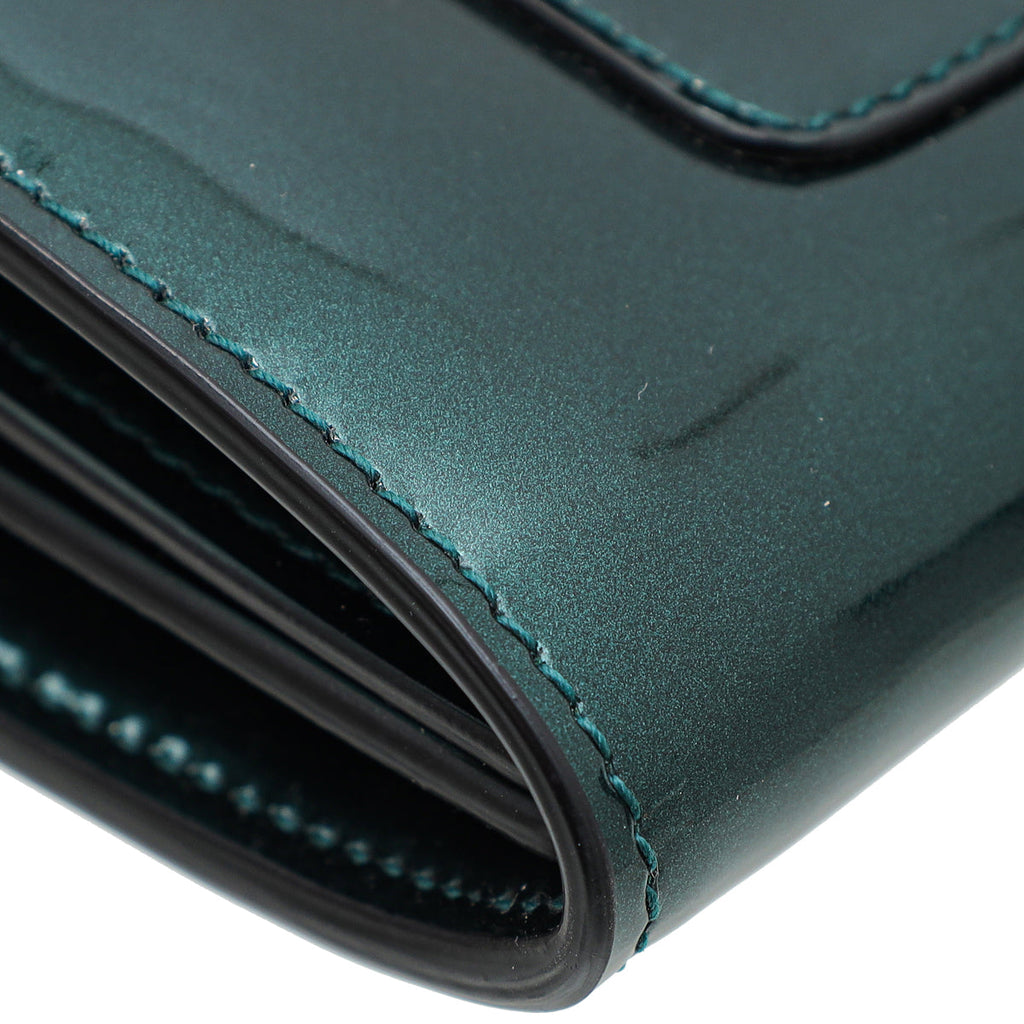 Bvlgari Emerald Green Serpenti Forever Continental Wallet