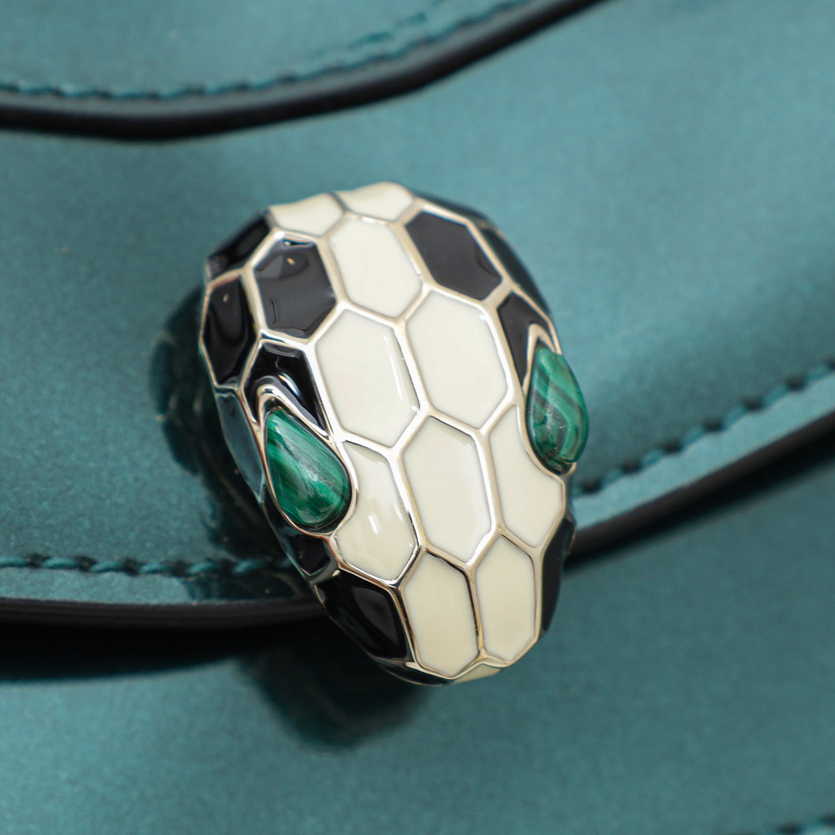 Bvlgari Emerald Green Serpenti Forever Continental Wallet