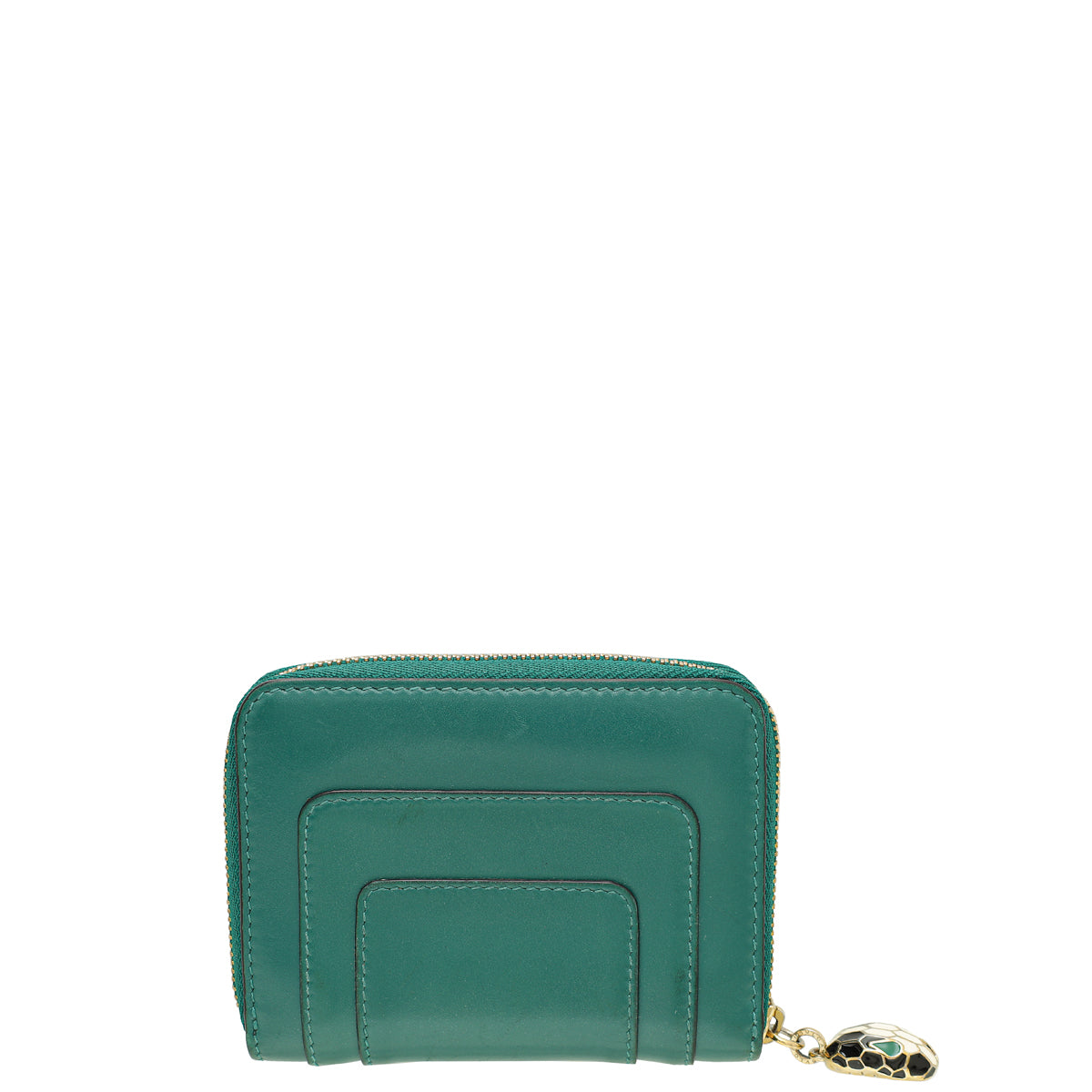 Bvlgari Green Serpenti Forever Zip Around Wallet