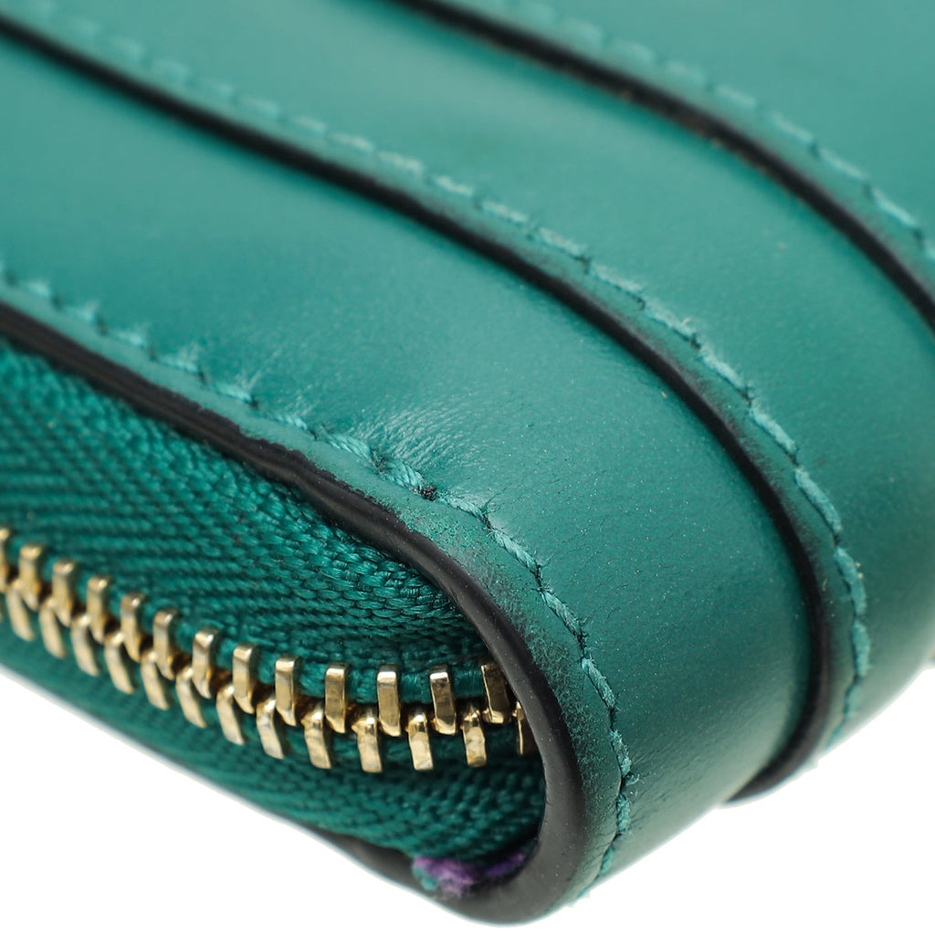 Bvlgari Green Serpenti Forever Zip Around Wallet