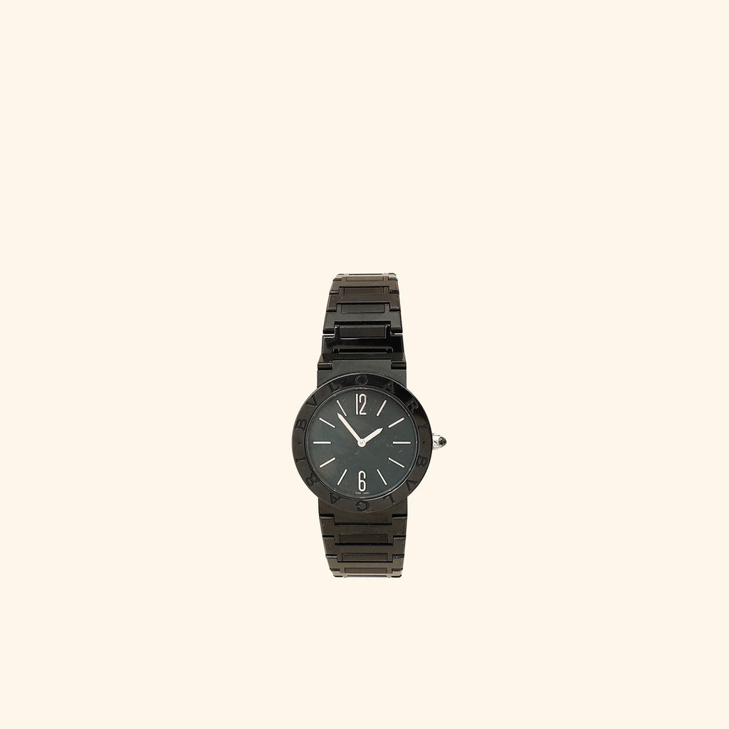 Bvlgari Black Stainless Steel Bvlgari Quartz 33mm Watch