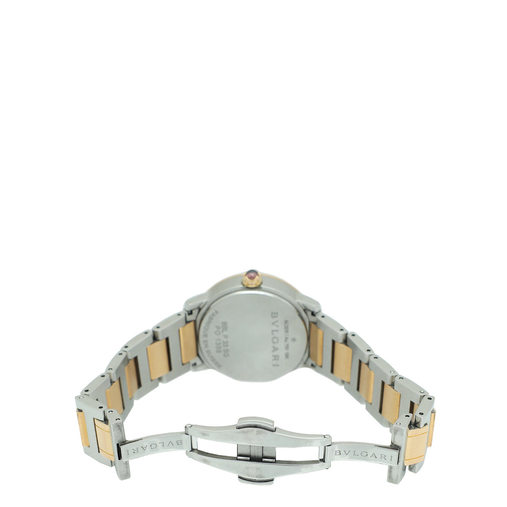 Bvlgari 18K Yellow Gold Stainless Steel Diamond MOP 33mm Automatic Watch