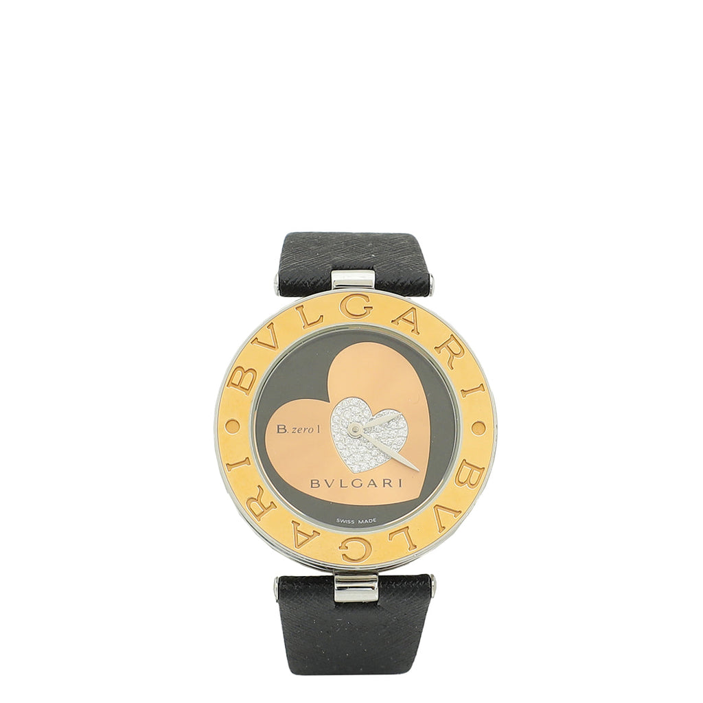 Bvlgari 18K White Gold B.Zero1 Double Heart Diamond 30mm Watch