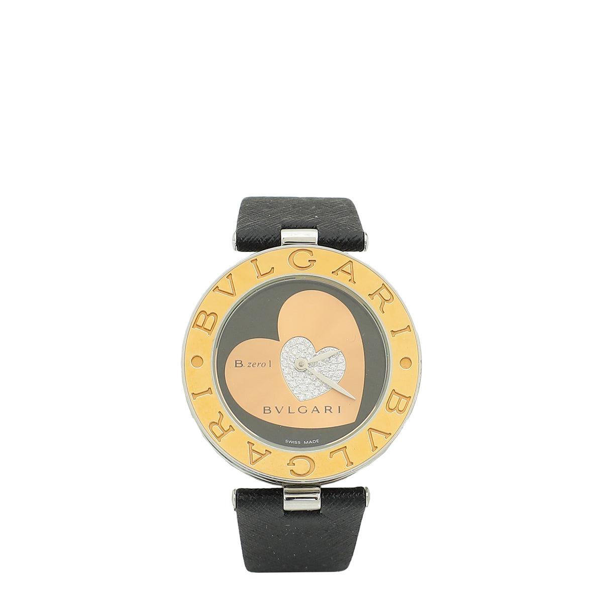 Bvlgari 18K White Gold B.Zero1 Double Heart Diamond 30mm Watch