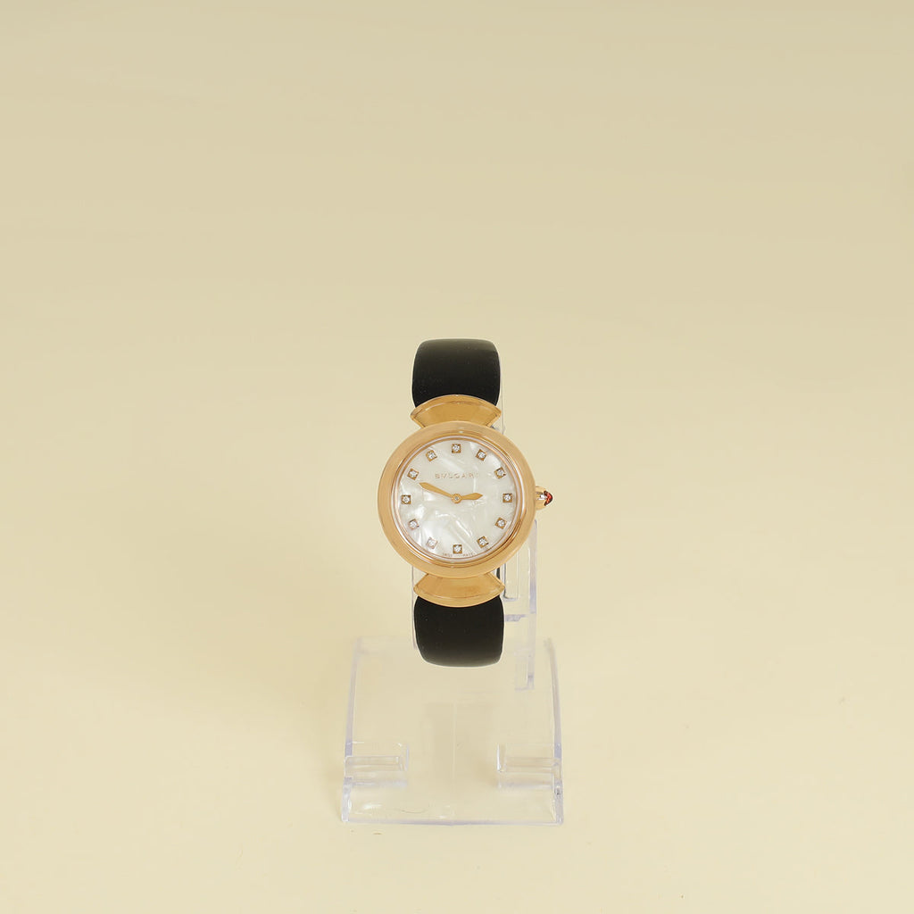 Bvlgari 18K Rose Gold Divas Dream MOP Diamond Dial 30mm Quartz Movement Watch