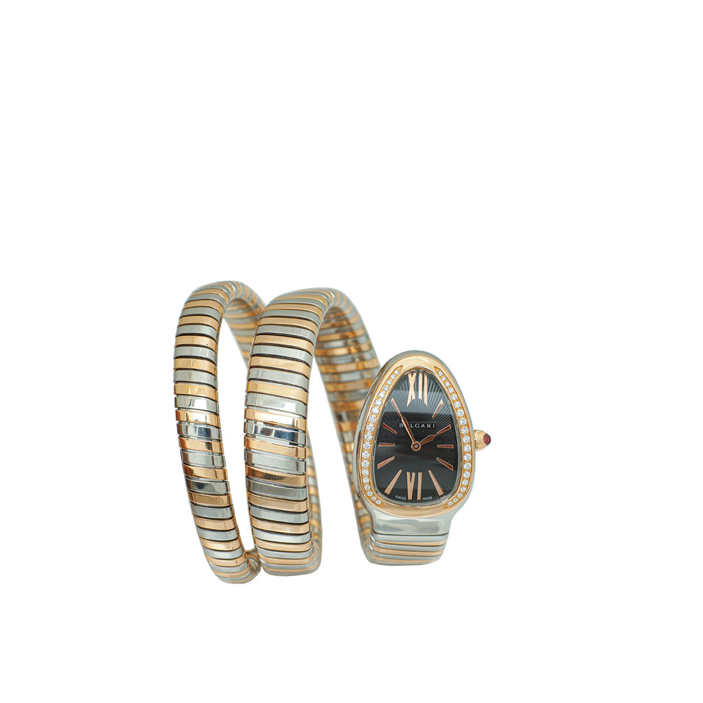 Bvlgari ST.ST. Gold Serpenti Tubogas Double Spiral 35mm Quartz Watch