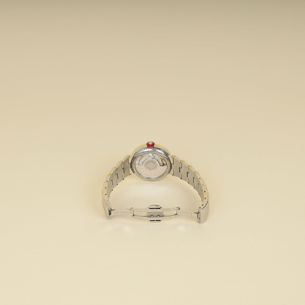 Bvlgari 18K Pink Gold Stainless Steel Diamond Lvcea 33mm Automatic Watch