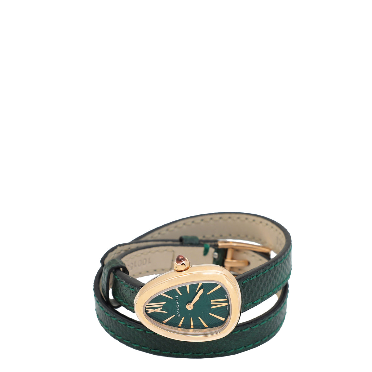 Bvlgari 18K Rose Gold Wrap Karung Strap Serpenti Twist Double Quartz 27mm Watch