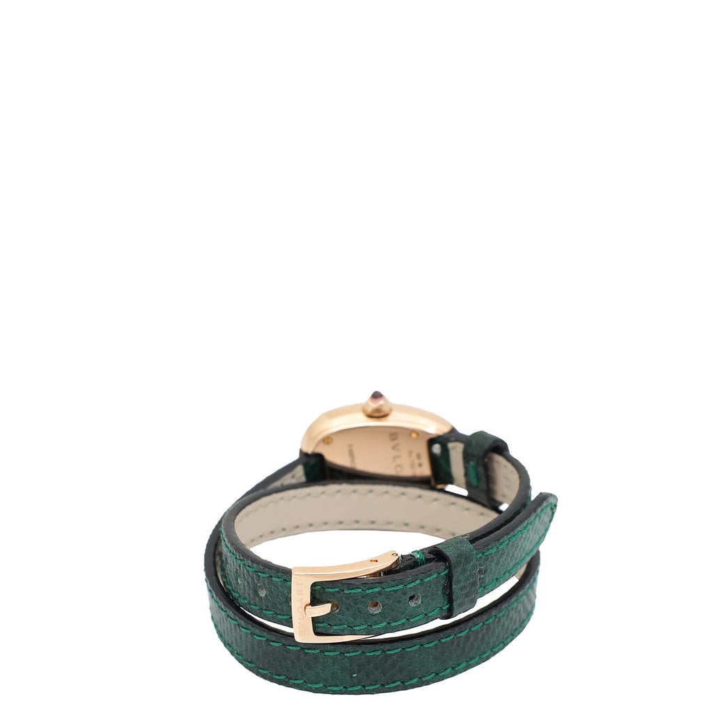 Bvlgari 18K Rose Gold Wrap Karung Strap Serpenti Twist Double Quartz 27mm Watch