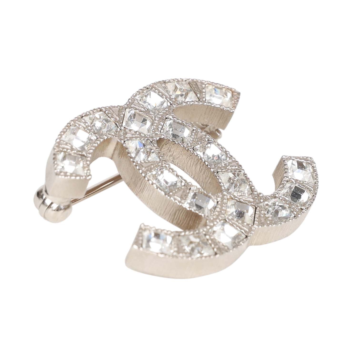 Chanel Crystal CC Brooch
