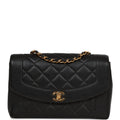 Chanel Vintage Medium Diana Flap Bag Black Caviar Gold Hardware