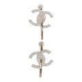 Chanel Gold Crystal Boucles D'Oeilles Clip Hoop Earrings