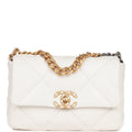 Chanel Medium 19 Flap Bag White Calfskin Mixed Hardware