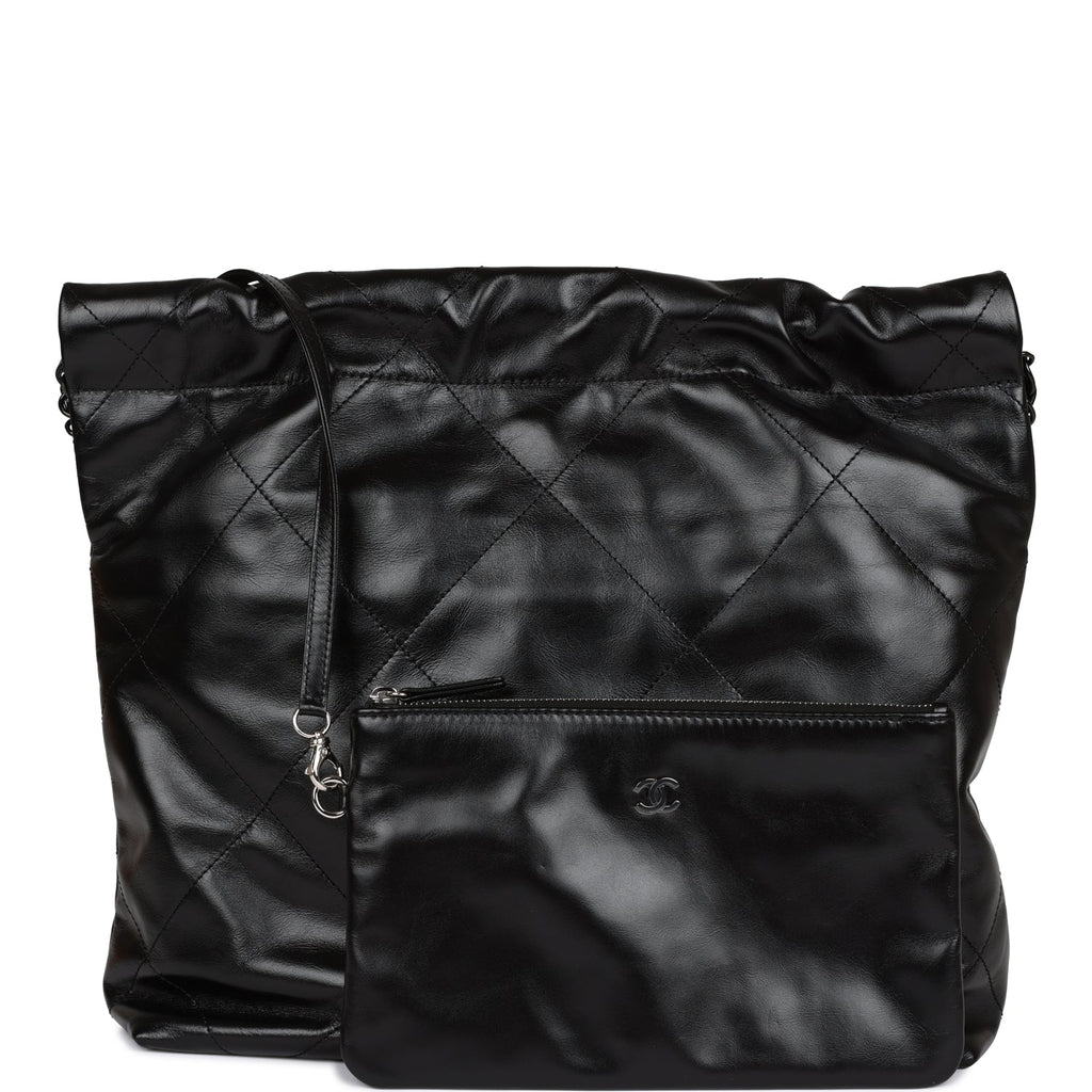 Chanel Small 22 Bag SO Black Calfskin Black Hardware