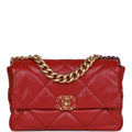 Chanel Medium 19 Flap Bag Red Calfskin Mixed Hardware